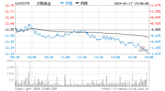 太阳纸业[002078]股票行情 股价K线图