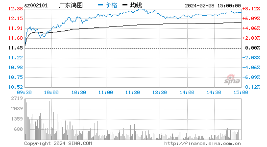 广东鸿图[002101]股票行情 股价K线图