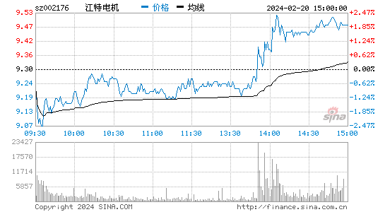 江特电机[002176]股票行情 股价K线图