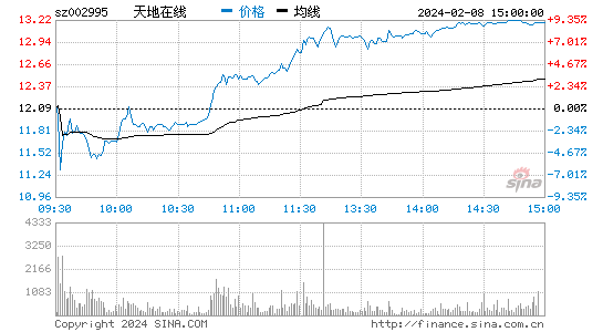 天地在线[002995]股票行情 股价K线图
