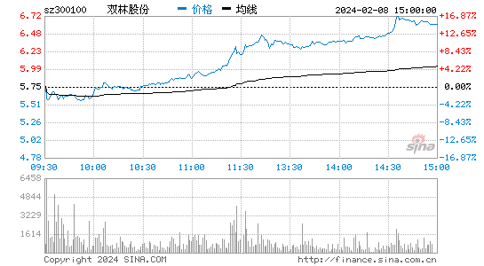 双林股份[300100]股票行情 股价K线图