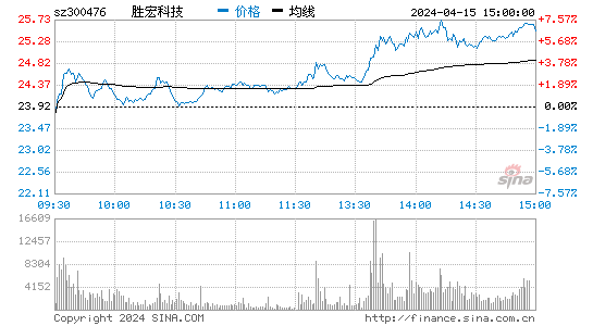 胜宏科技[300476]股票行情 股价K线图