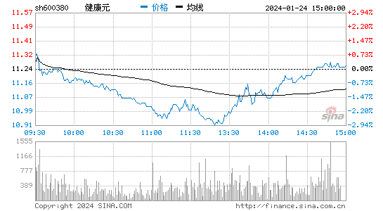 健康元[600380]股票行情 股价K线图