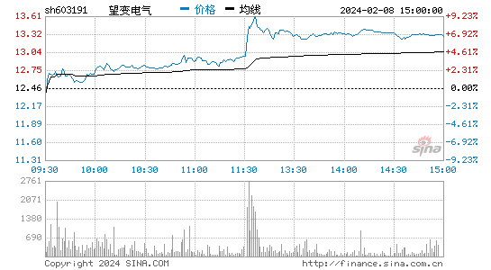 望变电气[603191]股票行情 股价K线图