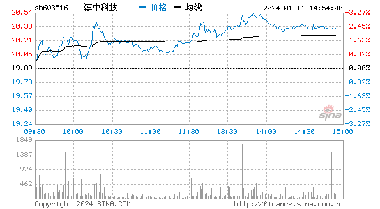 淳中科技[603516]股票行情 股价K线图
