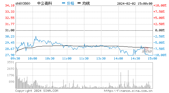 中公高科[603860]股票行情 股价K线图