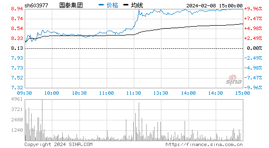 国泰集团[603977]股票行情 股价K线图